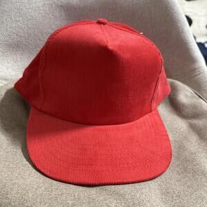 Vintage KP Corduroy Snapback Cap Red Retro 90s Classic Hat Unisex